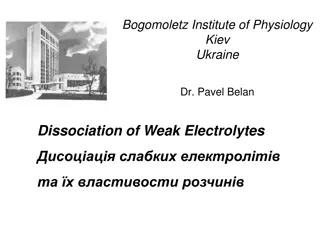 Weak Electrolyte Dissociation and pH Calculations