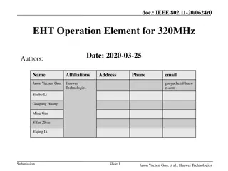 IEEE 802.11-20/0624r0 EHT Operation Element for 320MHz Development