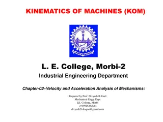 Velocity and Acceleration Analysis of Mechanisms in Kinematics of Machines