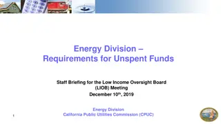 Energy Division Requirements for Unspent Funds