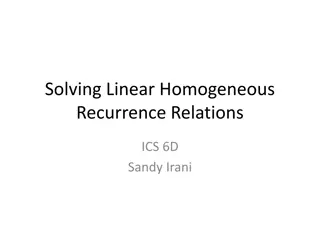 Solving Linear Homogeneous Recurrence Relations