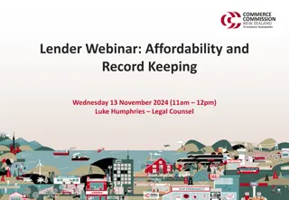 Regulatory Requirements for Lender Affordability Assessment Records