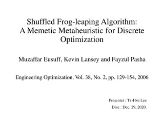 Shuffled Frog-Leaping Algorithm: A Memetic Metaheuristic for Optimization