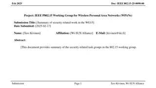 Overview of Security Task Groups in IEEE 802.15