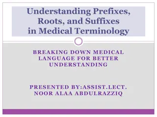 Understanding Medical Terminology: Breakdown of Prefixes, Roots, and Suffixes
