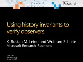 Using History Invariants to Verify Observers