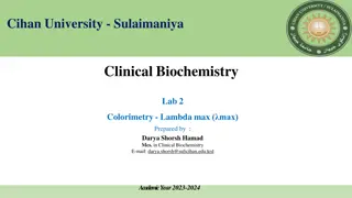 Colorimetric Analysis in Clinical Biochemistry Lab