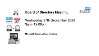 Directors Meeting Agenda and Reports for September 27th, 2023