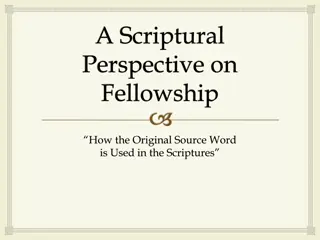 Fellowship from a Scriptural Perspective