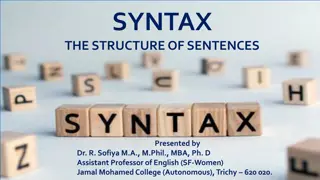 Syntax: Study of Sentence Structure and Word Arrangement