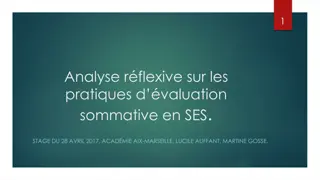 Reflective Analysis on Summative Assessment Practices in SES Workshop