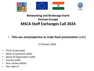 Effective Strategies for Flash Presentations in Horizon Europe MSCA Staff Exchanges Call 2024