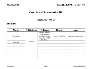 IEEE 802.11-24/0317r0 Coordinated Transmission Issues