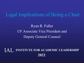 Legal Implications of Being a Chair - Insightful Guidance for Academic Administrators