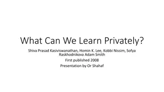 Private Learning Algorithms and Hierarchy in Machine Learning