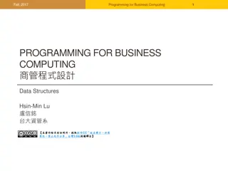Fall 2017 Programming for Business Computing: Data Structures and Tuples