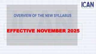 Overview of New Syllabus changes effective November 2025
