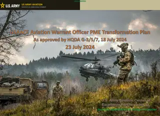 US Army Aviation Warrant Officer PME Transformation Plan