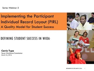 Participant Individual Record Layout (PIRL) for Student Success in WIOA