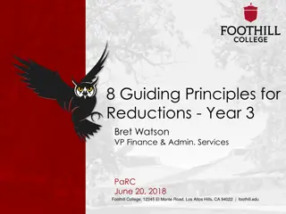 Guiding Principles for Reductions: Year 3 Bret Watson VP Finance & Admin Services PaRC