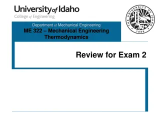 Mechanical Engineering Thermodynamics Exam Review