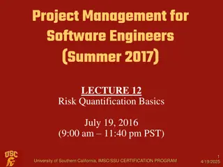 Software Engineering Project Management: Risk Quantification Basics