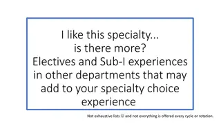 Specialty Choice Electives and Sub-I Experiences Across Departments