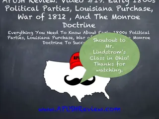 1800s Political Parties, Louisiana Purchase, War of 1812, Monroe Doctrine Overview