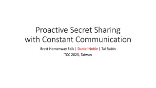Proactive Secret Sharing with Constant Communication Exploration
