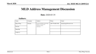 IEEE 802.11-20/0512r1 MLD Address Management Discussion