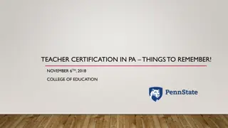 Pennsylvania Teacher Certification Process Guidelines