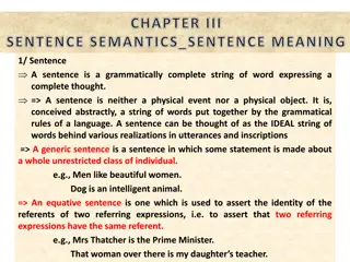 Sentence Semantics and Meaning