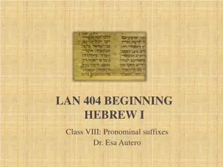Pronominal Suffixes in Hebrew: Form & Use