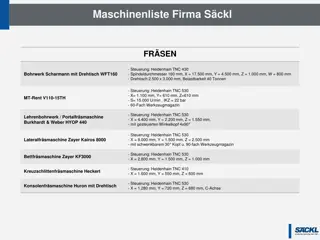 Advanced Machinery List for Precision Engineering