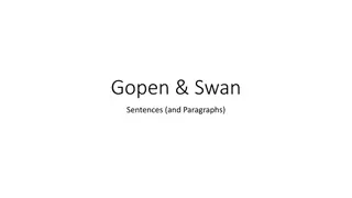 Effective Writing Guidelines: Gopen & Swan Sentences