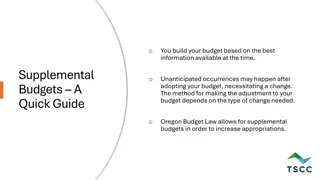 Guide to Supplemental Budget Adjustments and Justifications
