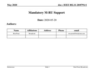 IEEE 802.11-20/0791r1 Proposal for Mandatory M-RU Support