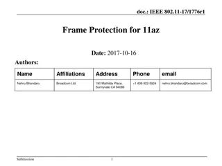 IEEE 802.11-17/1776r1 Frame Protection Update