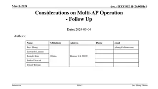 Multi-AP Operation Considerations in IEEE 802.11-24/0084r1 Document
