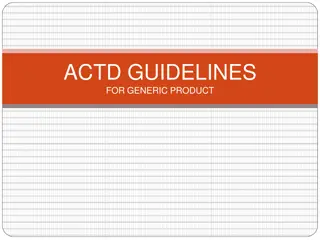 Guide to ACTD Documentation for Generic Products