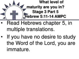 Spiritual Maturity in Hebrews 5:11-14