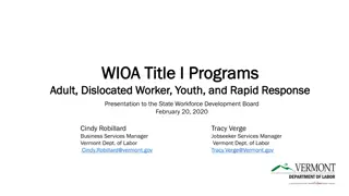 Workforce Development Programs in Vermont