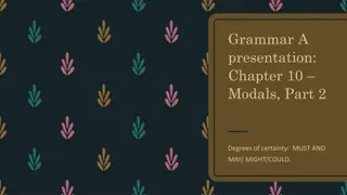 Modals for Expressing Degrees of Certainty