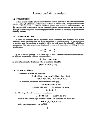 Vector Analysis: Laws and Examples