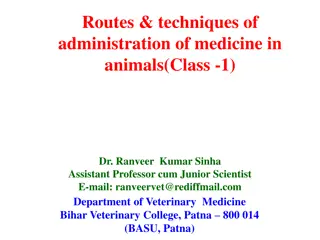 Routes & Techniques of Administration of Medicine in Animals - Dr. Ranveer Kumar Sinha