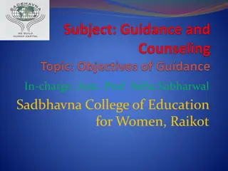 Objectives of Guidance for Personal Development and Adjustment