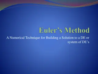 Euler's Method for Numerical Solution to Differential Equations