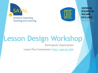 Effective Lesson Design Workshop: Enhancing Learning Outcomes