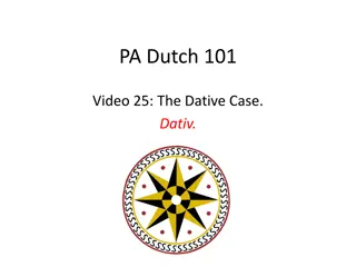 Dative Case in PA Dutch Language