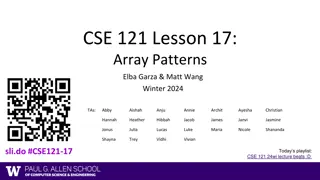 Winter 2024 Array Patterns Lesson with Announcements and Coding Exercises